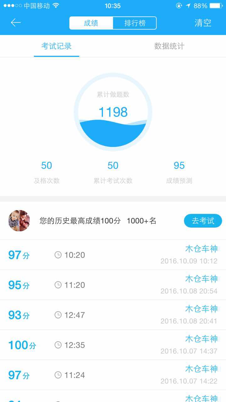 紧张下午考试了 不知道能不能过