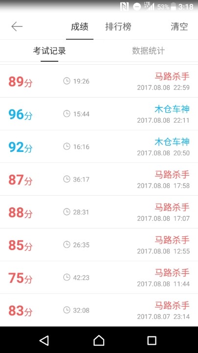 哇咔咔 科目一满分飘过