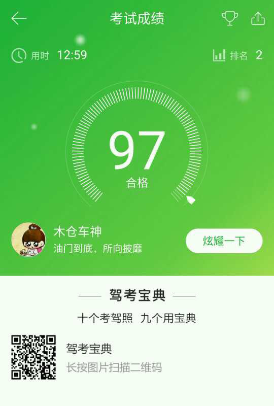 科目一考试成绩大家一起来评价一