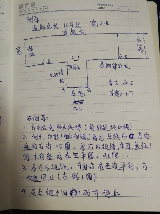 科目二倒车入库笔记