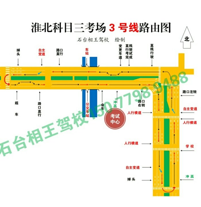 淮北科目三路线图图片